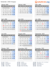 Kalender 1993 mit Ferien und Feiertagen Aargau