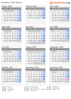 Kalender 1993 mit Ferien und Feiertagen Glarus