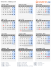 Kalender 1993 mit Ferien und Feiertagen Luzern
