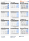 Kalender 1993 mit Ferien und Feiertagen Sankt Gallen
