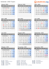 Kalender 1993 mit Ferien und Feiertagen Tessin