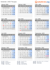 Kalender 1993 mit Ferien und Feiertagen Thurgau