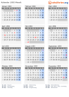 Kalender 1993 mit Ferien und Feiertagen Waadt