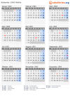 Kalender 1993 mit Ferien und Feiertagen Wallis