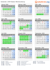 Kalender 1994 mit Ferien und Feiertagen Baden-Württemberg
