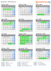 Kalender 1994 mit Ferien und Feiertagen Bayern