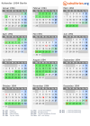 Kalender 1994 mit Ferien und Feiertagen Berlin