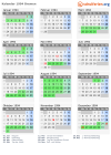 Kalender 1994 mit Ferien und Feiertagen Bremen