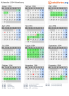 Kalender 1994 mit Ferien und Feiertagen Hamburg