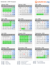 Kalender 1994 mit Ferien und Feiertagen Hessen