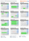 Kalender 1994 mit Ferien und Feiertagen Mecklenburg-Vorpommern