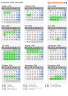 Kalender 1994 mit Ferien und Feiertagen Saarland