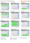 Kalender 1994 mit Ferien und Feiertagen Schleswig-Holstein