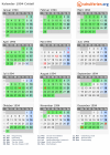 Kalender 1994 mit Ferien und Feiertagen Créteil