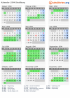 Kalender 1994 mit Ferien und Feiertagen Straßburg