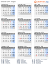 Kalender 1994 mit Ferien und Feiertagen Aargau