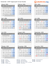 Kalender 1994 mit Ferien und Feiertagen Appenzell Innerrhoden