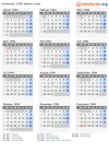 Kalender 1994 mit Ferien und Feiertagen Basel-Land