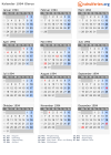 Kalender 1994 mit Ferien und Feiertagen Glarus