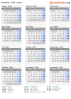 Kalender 1994 mit Ferien und Feiertagen Luzern