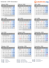 Kalender 1994 mit Ferien und Feiertagen Obwalden