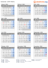 Kalender 1994 mit Ferien und Feiertagen Wallis