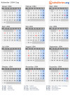 Kalender 1994 mit Ferien und Feiertagen Zug