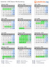 Kalender 1995 mit Ferien und Feiertagen Baden-Württemberg
