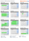 Kalender 1995 mit Ferien und Feiertagen Nordrhein-Westfalen