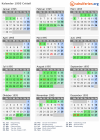 Kalender 1995 mit Ferien und Feiertagen Créteil