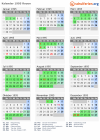 Kalender 1995 mit Ferien und Feiertagen Rouen