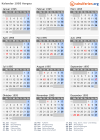 Kalender 1995 mit Ferien und Feiertagen Aargau