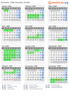 Kalender 1996 mit Ferien und Feiertagen Sachsen-Anhalt
