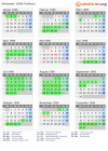 Kalender 1996 mit Ferien und Feiertagen Poitiers