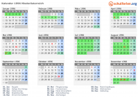Kalender 1996 mit Ferien und Feiertagen Niederösterreich