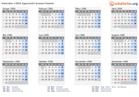 Kalender 1996 mit Ferien und Feiertagen Appenzell Ausserrhoden