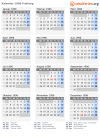 Kalender 1996 mit Ferien und Feiertagen Freiburg