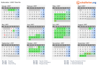 Kalender 1997 mit Ferien und Feiertagen Berlin