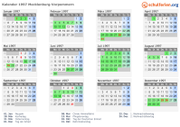 Kalender 1997 mit Ferien und Feiertagen Mecklenburg-Vorpommern