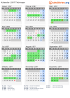 Kalender 1997 mit Ferien und Feiertagen Thüringen