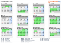 Kalender 1997 mit Ferien und Feiertagen Caen