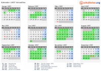Kalender 1997 mit Ferien und Feiertagen Versailles