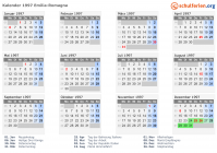 Kalender 1997 mit Ferien und Feiertagen Emilia-Romagna