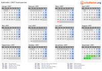Kalender 1997 mit Ferien und Feiertagen Kampanien