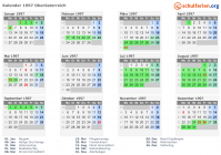 Kalender 1997 mit Ferien und Feiertagen Oberösterreich