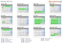Kalender 1997 mit Ferien und Feiertagen Tirol