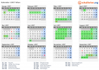 Kalender 1997 mit Ferien und Feiertagen Wien