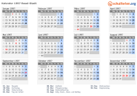 Kalender 1997 mit Ferien und Feiertagen Basel-Stadt