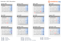 Kalender 1997 mit Ferien und Feiertagen Obwalden