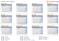 Kalender 1997 mit Ferien und Feiertagen Solothurn